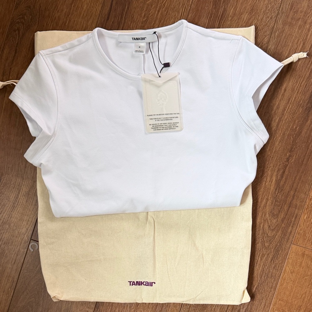 NWT FIRM PRICE Tankair Cap Sleeve Baby Tee, Milk, Medium - Picture 2 of 6